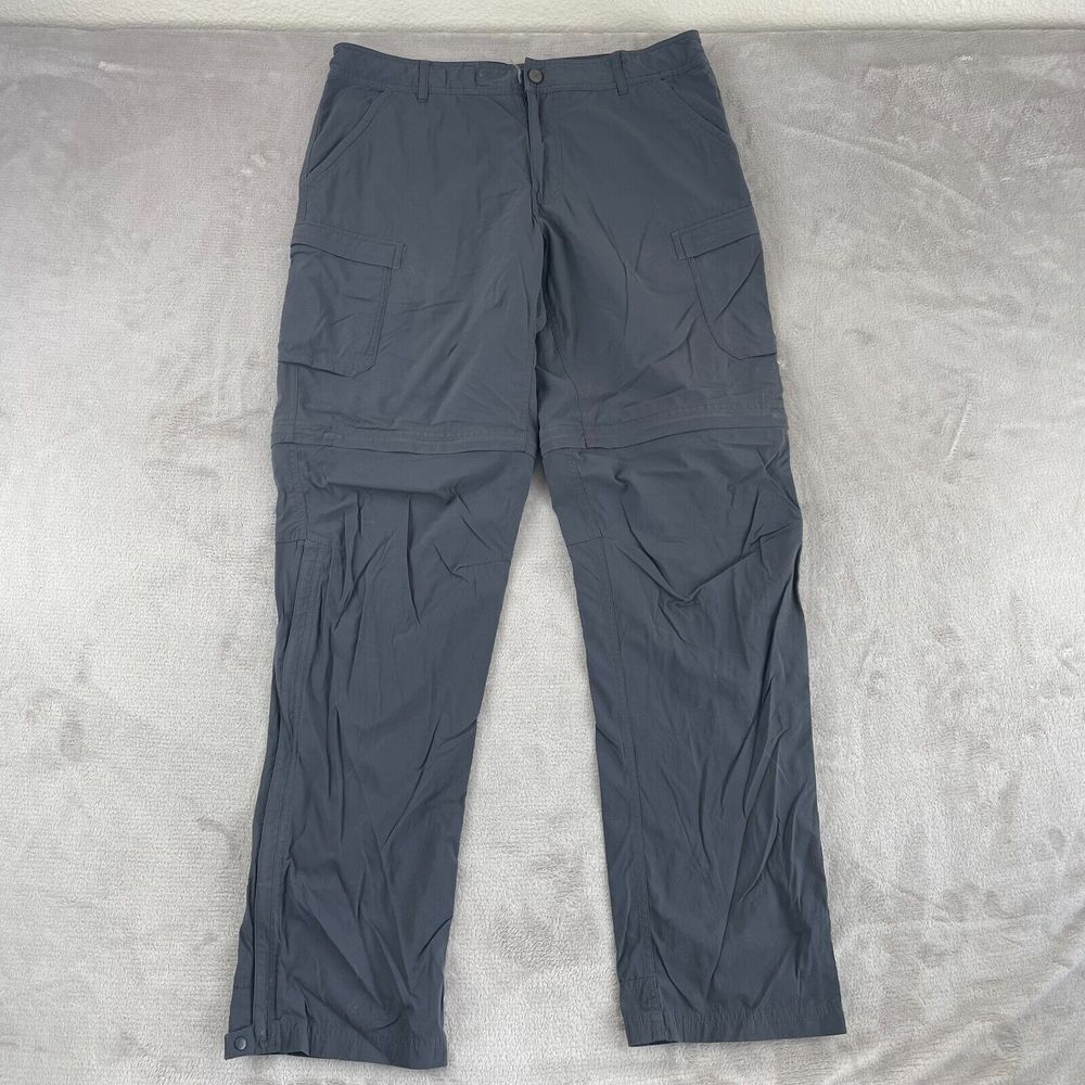 REI Co-Op Convertible Pants Men 38 (Meas. 36x35) Grey Relaxed Cargo Pockets Hike